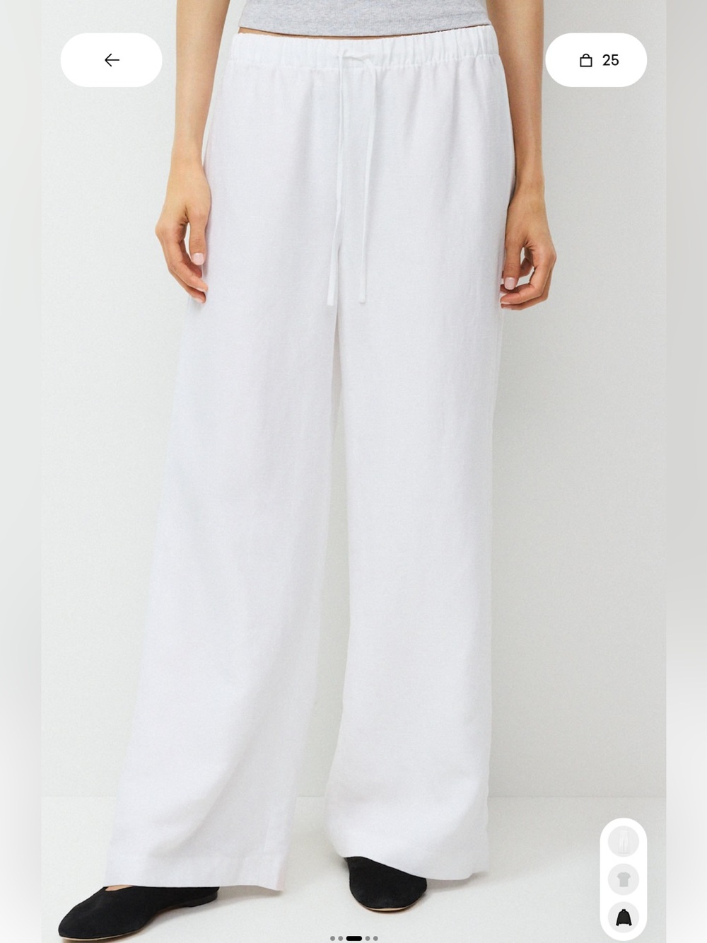 Aritzia Lodge Linen Wide-Leg Drawstring Pants - White